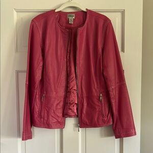 Chico's Pink Leather Jacket